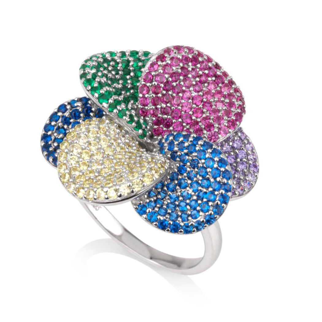 טבעת פרח יפה וצבעונית